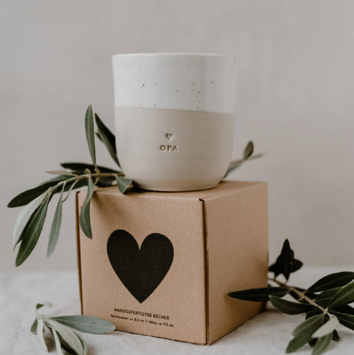 Keramiek beker (mama, papa, oma, opa)